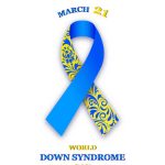 Vector illustration or world down syndrome day ribbon on white background